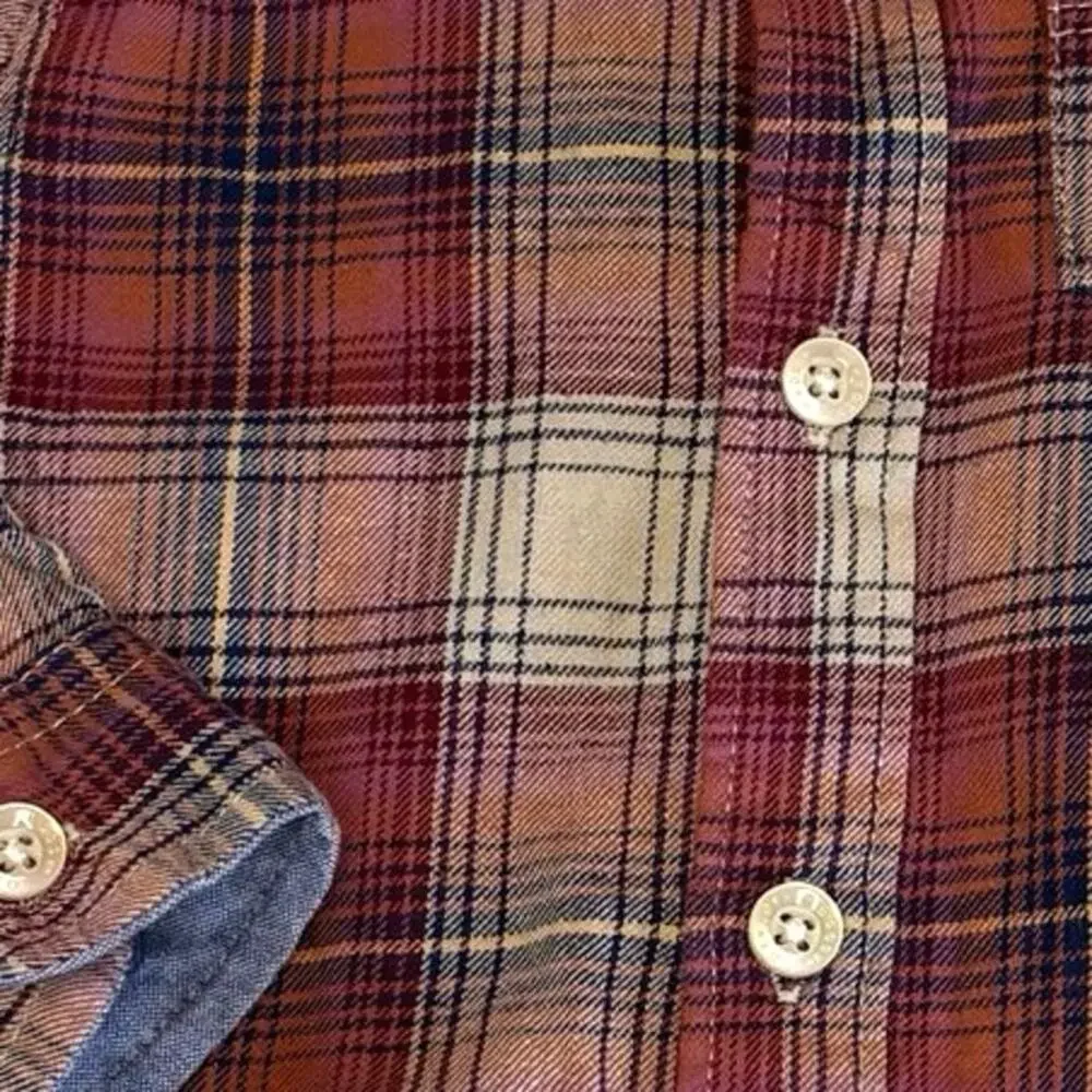 Oshkosh B'gosh Brushed Cotton Plaid Button Up Shirt Boys 18M | Red Blue
